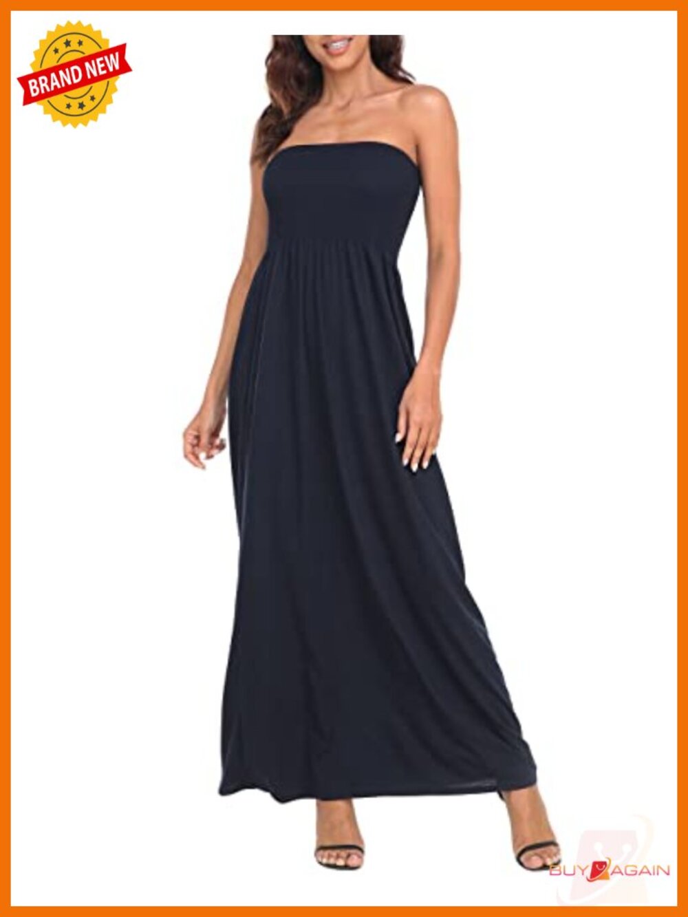 Strapless Smocked Maxi Dress Lightweight Beach Cover Up Plus Size